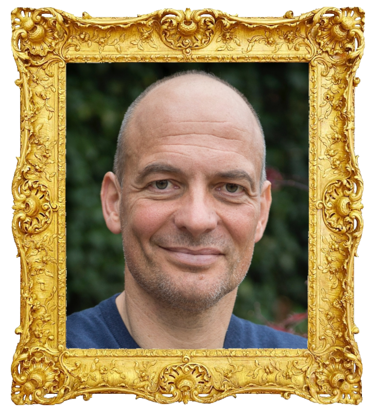 Headshot photo of Peter Tanev surrounded with an ornate golden frame.