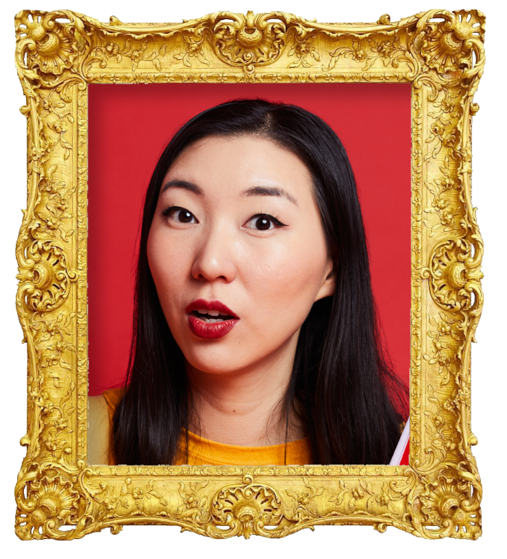 Headshot photo of Jenny Tian surrounded with an ornate golden frame.