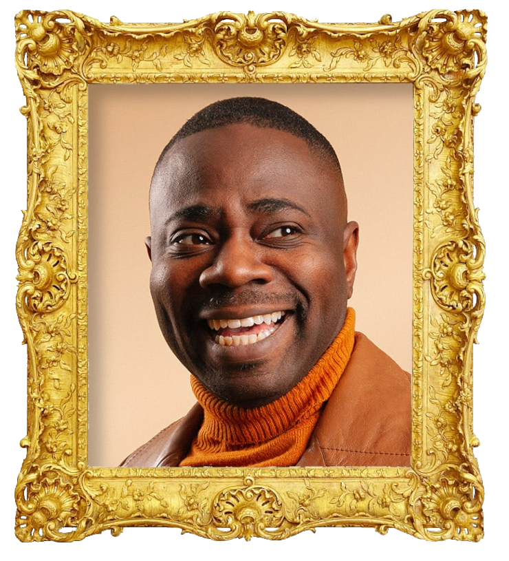 Headshot photo of Richardson Zéphir surrounded with an ornate golden frame.