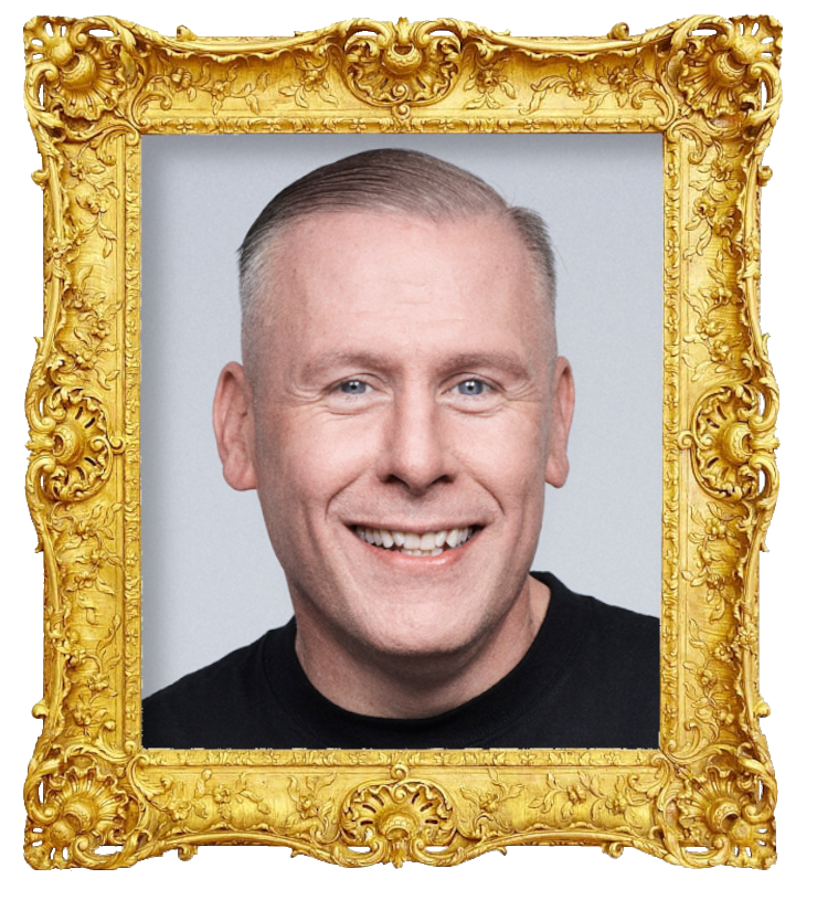 Headshot photo of Liam O'Connor surrounded with an ornate golden frame.