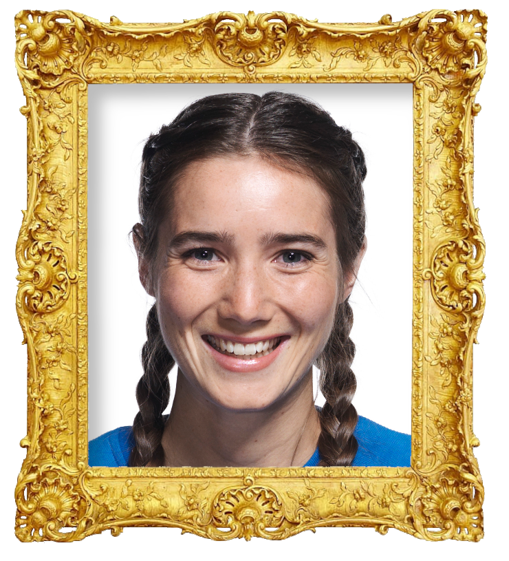 Headshot photo of Linnea Leino surrounded with an ornate golden frame.