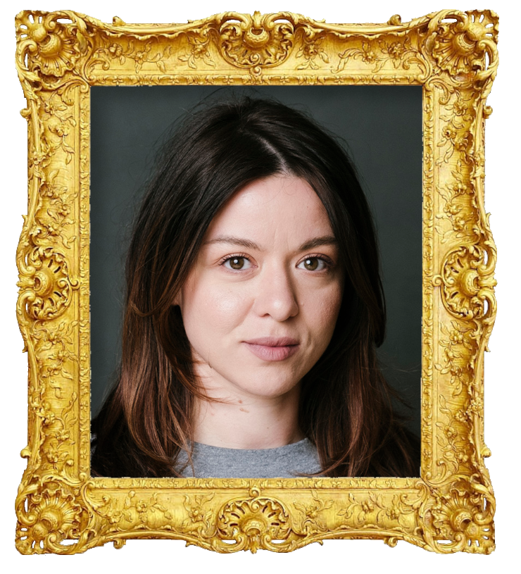 Headshot photo of Lina Schiffer surrounded with an ornate golden frame.