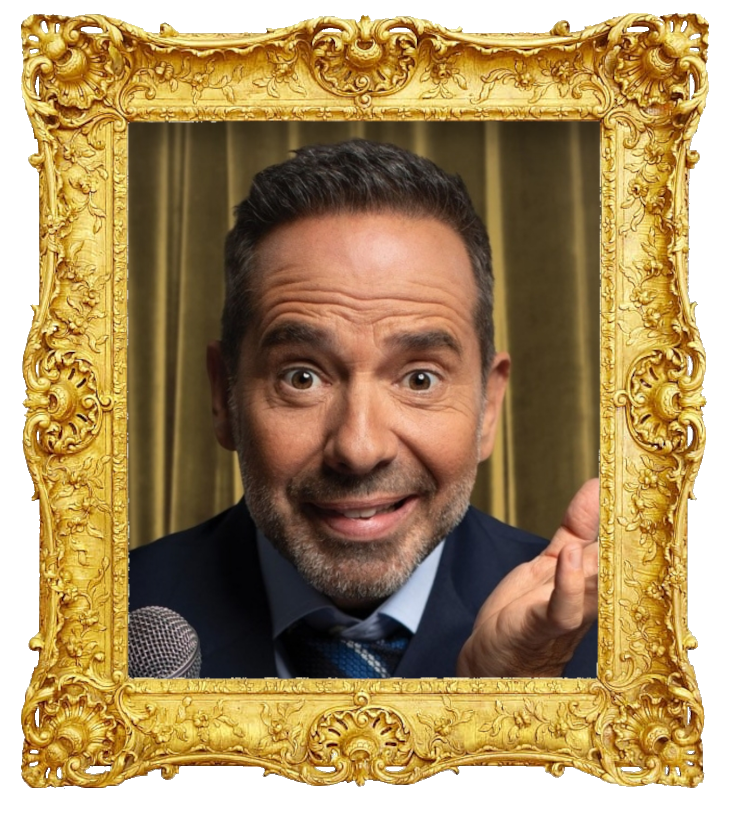 Headshot photo of José Gaudet surrounded with an ornate golden frame.