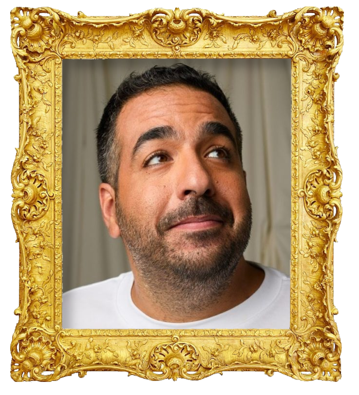 Headshot photo of Neev surrounded with an ornate golden frame.
