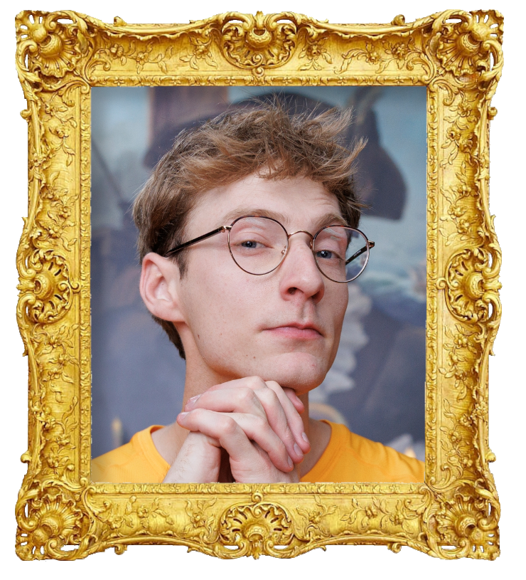 Headshot photo of Jack Ansett surrounded with an ornate golden frame.