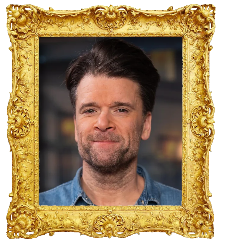Headshot photo of Peter Magnusson surrounded with an ornate golden frame.