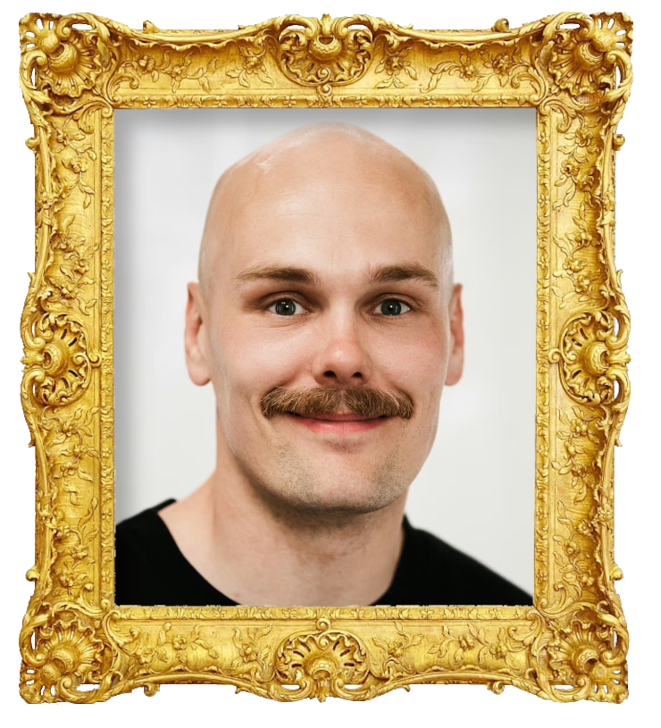 Headshot photo of Peter Werner surrounded with an ornate golden frame.