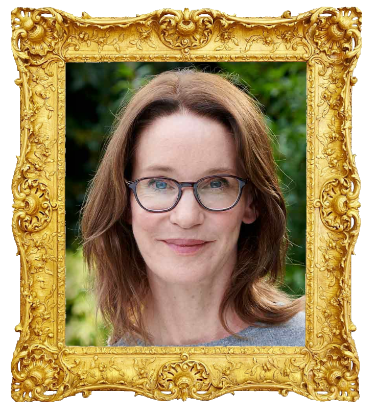 Headshot photo of Susie Dent surrounded with an ornate golden frame. Headshot photo of Susie Dent surrounded with an ornate golden frame.