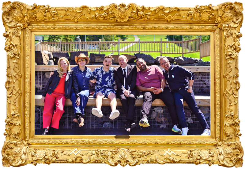 Cover image for the fourth season of the Quebecois show Le Maître du Jeu, picturing the cast of the season.