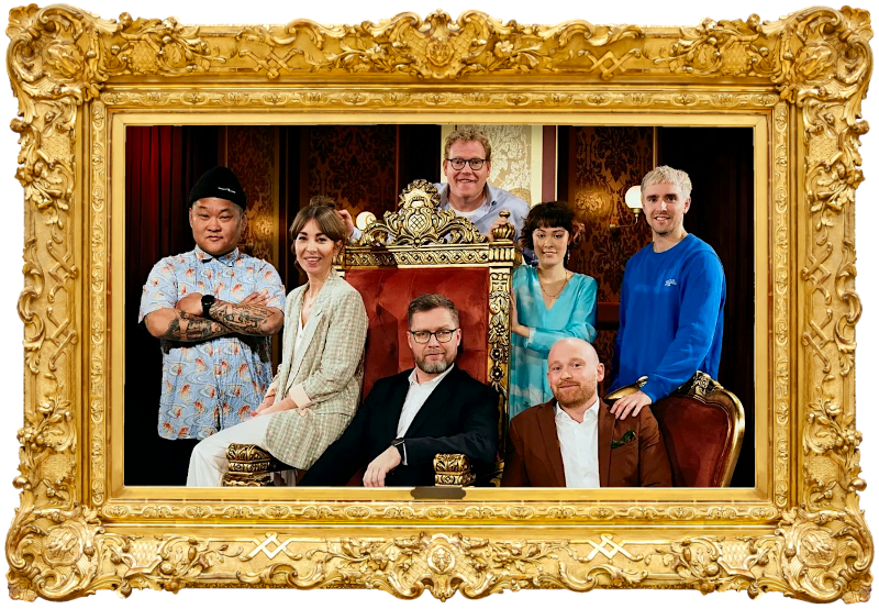Cover image for the sixth season of the Danish show Stormester, picturing the cast of the season.