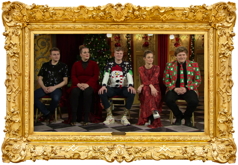 Cover image for the second Christmas special of the Danish show Stormester, picturing the cast of the special.