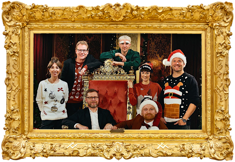 Cover image for the fourth Christmas special of the Danish show Stormester, picturing the cast of the special.