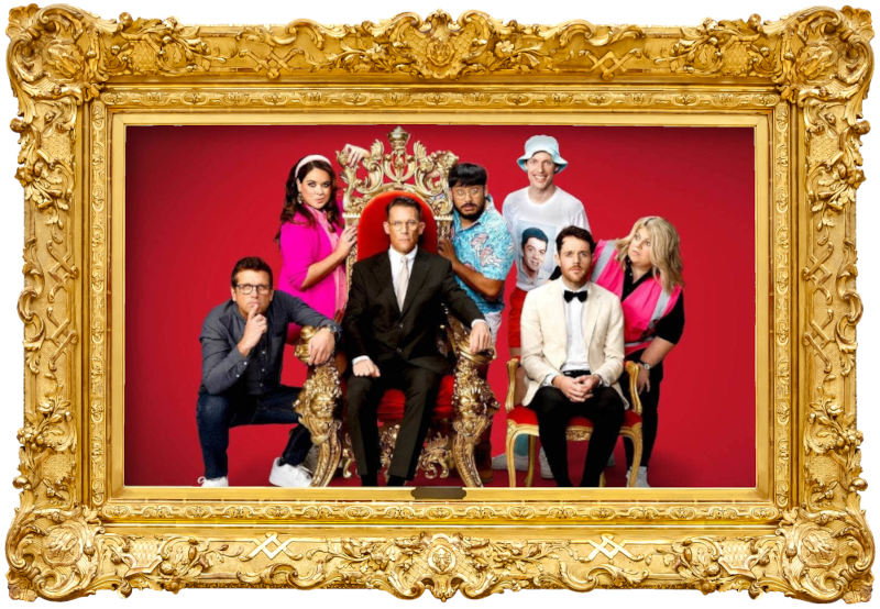 Cover image for the second season of the New Zealand show Taskmaster NZ, picturing the cast of the season.