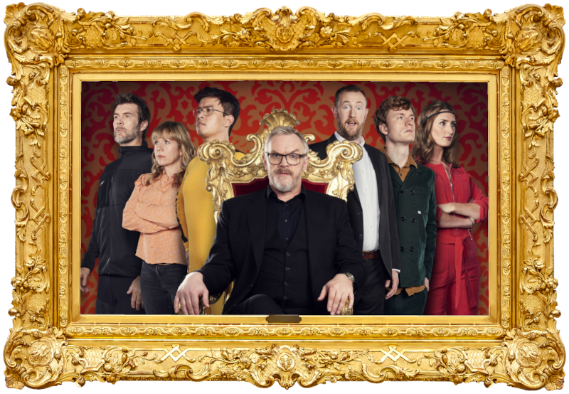 Cover image for the seventh series of the UK show Taskmaster, picturing the cast of the series.