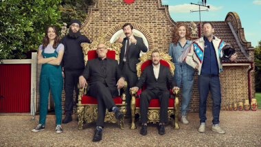 Cover image for the eleventh series of the UK show Taskmaster, picturing the cast of the series.
