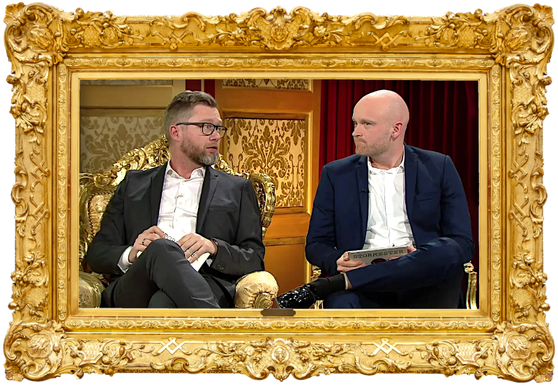 Cover image for the Danish show Stormester, showing the hosts of the show, Lasse Rimmer and Mark Le Fêvre.