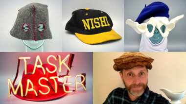 Image of the pool of prize submissions submitted by the contestants in the 'The hippest headwear' task.