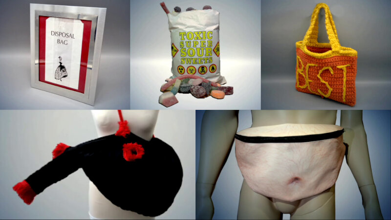 Image of the pool of prize submissions submitted by the contestants in the 'The best bag' task.