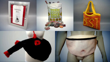 Image of the pool of prize submissions submitted by the contestants in the 'The best bag' task.