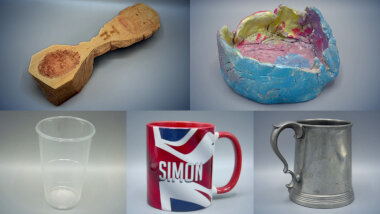 Image of the pool of prize submissions submitted by the contestants in the 'Best drinking vessel' task.