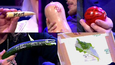 Image of the pool of prize submissions submitted by the contestants in the 'The most unusual vegetable autograph' task.