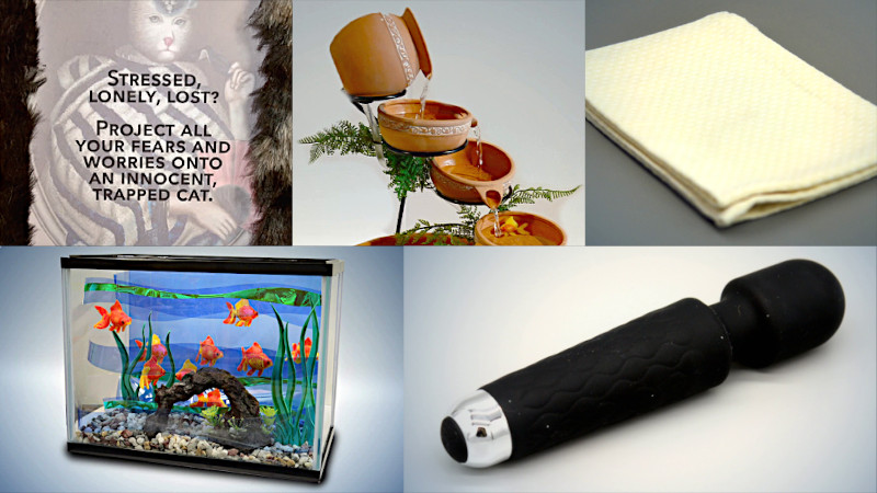 Image of the pool of prize submissions submitted by the contestants in the 'The most calming item' task.