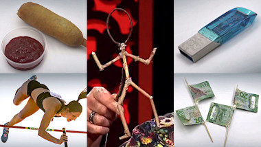 Image of the pool of prize submissions submitted by the contestants in the 'The best thing on a stick' task.
