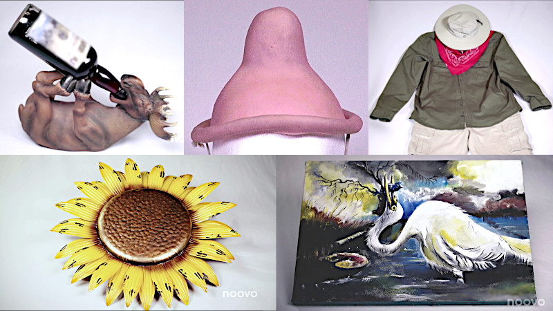 Image of the pool of prize submissions submitted by the contestants in the 'The ugliest item' task.